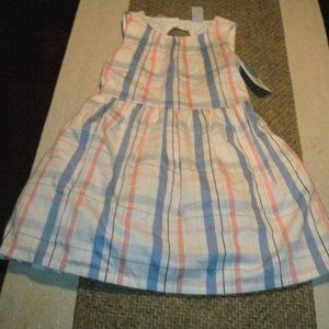 NWT Carters Pastel Plaid Sleeveless Dress Multi Color Attached Tulle Slip size 4